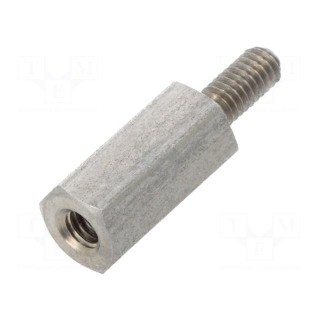 Screwed spacer sleeve | Int.thread: M2,5 | 10mm | Ext.thread: M2,5