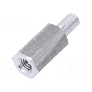 Screwed spacer sleeve | 10mm | Int.thread: M3 | Ext.thread: M3
