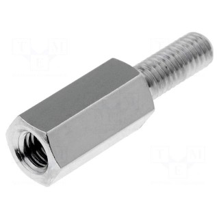 Screwed spacer sleeve | 10mm | Int.thread: M6 | Ext.thread: M6