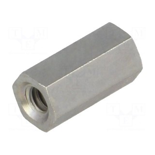 Screwed spacer sleeve | Int.thread: UNC4-40 | 10mm | hexagonal