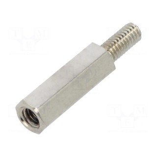 Screwed spacer sleeve | Int.thread: M2,5 | 12mm | Ext.thread: M2,5