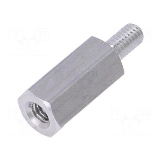 Screwed spacer sleeve | Int.thread: M3 | 12mm | Ext.thread: M3