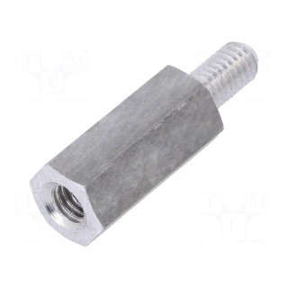 Screwed spacer sleeve | 12mm | Int.thread: M3 | Ext.thread: M3