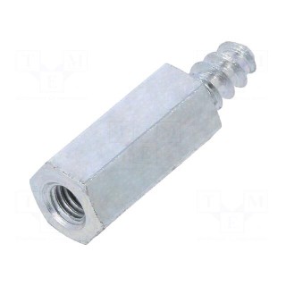 Screwed spacer sleeve | 12mm | Int.thread: M3 | Ext.thread: ST3,3
