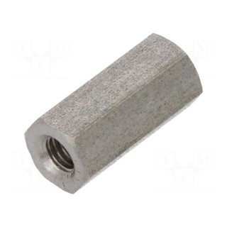 Screwed spacer sleeve | Int.thread: M3 | 12mm | hexagonal