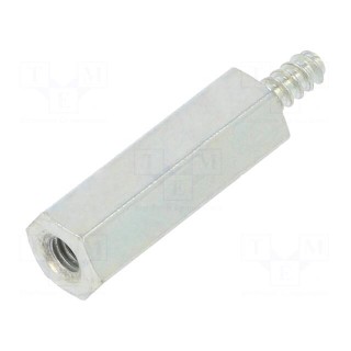 Screwed spacer sleeve | Int.thread: M2,5 | 15mm | Ext.thread: ST2,2