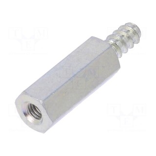 Screwed spacer sleeve | 15mm | Int.thread: M3 | Ext.thread: ST3,5