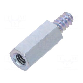Screwed spacer sleeve | Int.thread: M4 | 15mm | Ext.thread: ST4,2