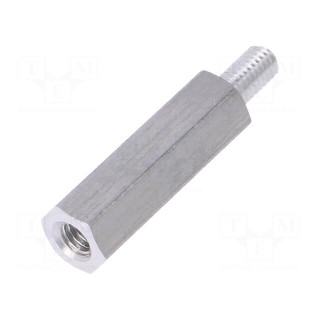Screwed spacer sleeve | 18mm | Int.thread: M3 | Ext.thread: M3