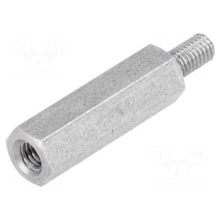 Screwed spacer sleeve | 18mm | Int.thread: M3 | Ext.thread: M3