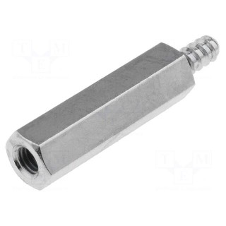 Screwed spacer sleeve | 20mm | Int.thread: M3 | Ext.thread: ST2,9