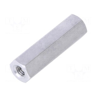 Screwed spacer sleeve | 20mm | Int.thread: M3 | hexagonal | aluminium