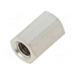 Screwed spacer sleeve | 20mm | Int.thread: M8 | hexagonal | brass