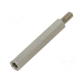 Screwed spacer sleeve | Int.thread: M2,5 | 30mm | Ext.thread: M2,5
