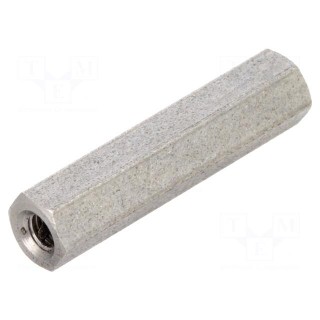 Screwed spacer sleeve | Int.thread: M3 | 25mm | hexagonal