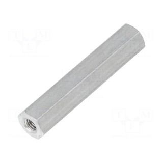 Screwed spacer sleeve | 30mm | Int.thread: M3 | hexagonal | aluminium