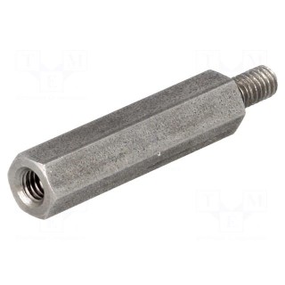 Screwed spacer sleeve | Int.thread: M4 | 30mm | Ext.thread: M4