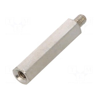 Screwed spacer sleeve | Int.thread: M4 | 30mm | Ext.thread: M4 | brass