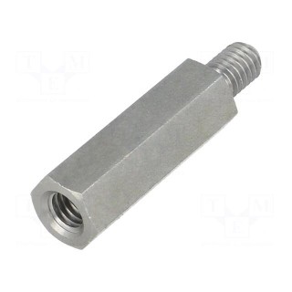 Screwed spacer sleeve | Int.thread: M6 | 30mm | Ext.thread: M6