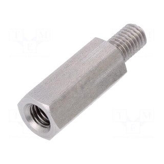 Screwed spacer sleeve | Int.thread: M8 | 30mm | Ext.thread: M8