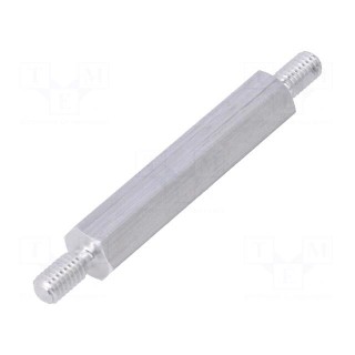 Screwed spacer sleeve | 35mm | Ext.thread: M4 | hexagonal | aluminium