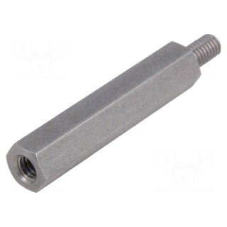 Screwed spacer sleeve | Int.thread: M4 | 35mm | Ext.thread: M4