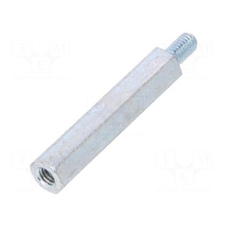 Screwed spacer sleeve | Int.thread: M4 | 35mm | Ext.thread: M4 | steel