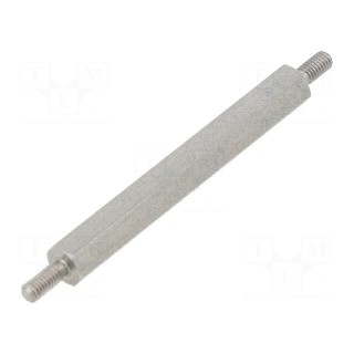 Screwed spacer sleeve | 40mm | Ext.thread: M2,5 | hexagonal