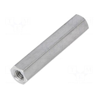 Screwed spacer sleeve | Int.thread: M5 | 40mm | hexagonal | aluminium