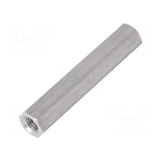 Screwed spacer sleeve | Int.thread: M5 | 45mm | hexagonal | aluminium