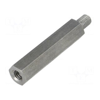 Screwed spacer sleeve | Int.thread: M6 | 45mm | Ext.thread: M6