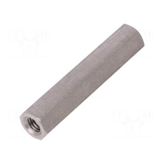 Screwed spacer sleeve | Int.thread: M6 | 50mm | hexagonal