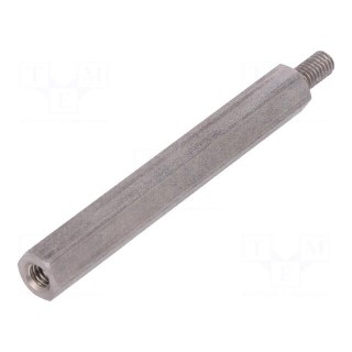 Screwed spacer sleeve | Int.thread: M4 | 55mm | Ext.thread: M4