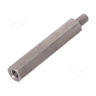 Screwed spacer sleeve | Int.thread: M6 | 55mm | Ext.thread: M6