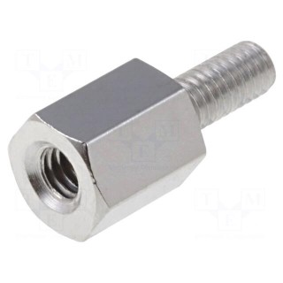 Screwed spacer sleeve | Int.thread: M2,5 | 5mm | Ext.thread: M2,5