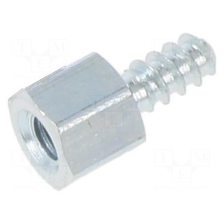 Screwed spacer sleeve | 5mm | Int.thread: M3 | Ext.thread: ST2,9