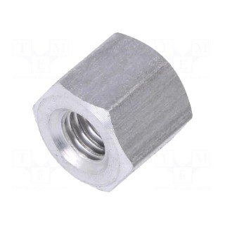 Screwed spacer sleeve | Int.thread: M3 | 5mm | hexagonal | aluminium