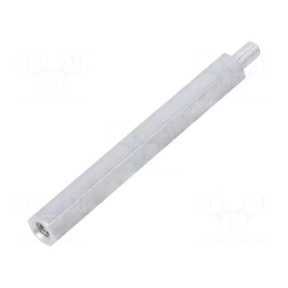 Screwed spacer sleeve | 60mm | Int.thread: M4 | Ext.thread: M4