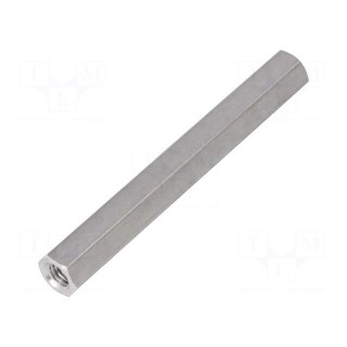 Screwed spacer sleeve | Int.thread: M5 | 65mm | hexagonal | aluminium