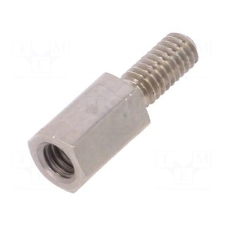 Screwed spacer sleeve | Int.thread: M2,5 | 6mm | Ext.thread: M2,5