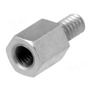 Screwed spacer sleeve | Int.thread: M3 | 6mm | Ext.thread: UNC4-40