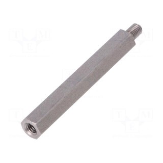 Screwed spacer sleeve | Int.thread: M6 | 70mm | Ext.thread: M6