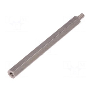 Screwed spacer sleeve | Int.thread: M4 | 80mm | Ext.thread: M4