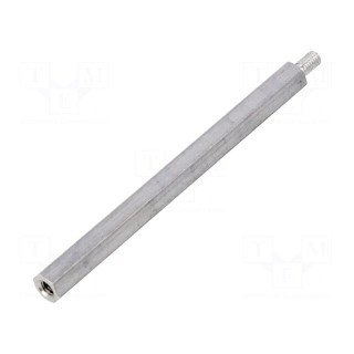 Screwed spacer sleeve | 85mm | Int.thread: M4 | Ext.thread: M4