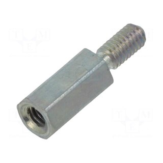 Screwed spacer sleeve | Int.thread: M2,5 | 8mm | Ext.thread: M2,5