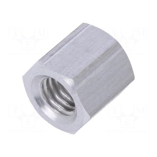 Screwed spacer sleeve | Int.thread: M5 | 8mm | hexagonal | aluminium