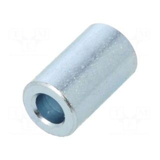 Spacer sleeve | 10mm | cylindrical | steel | zinc | Out.diam: 6mm