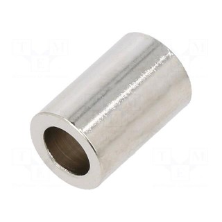 Spacer sleeve | 15mm | cylindrical | brass | nickel | Out.diam: 10mm