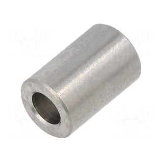 Spacer sleeve | 15mm | cylindrical | stainless steel | Out.diam: 6mm