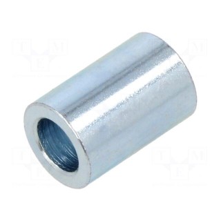 Spacer sleeve | 15mm | cylindrical | steel | zinc | Out.diam: 10mm